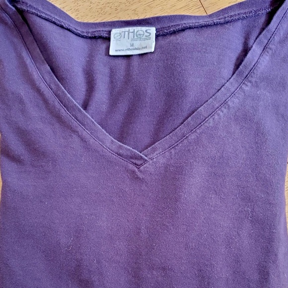 Ethos Paris Long-Sleeve T-Shirt Top in Plum Sz Med - Picture 6 of 6